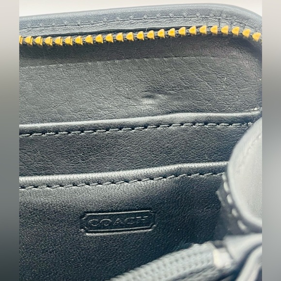 Vintage Coach Zip Around Compact Clutch 6901 Black Leather Wallet Organizer - Picture 6 of 16